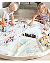 Play&Go Sacco Portagiochi e Tappeto 2 in 1 Double cotone - Treno e Orsetti Contenitori Porta Giochi