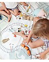 Play&Go Sacco Portagiochi e Tappeto 2 in 1 Double cotone - Treno e Orsetti Contenitori Porta Giochi