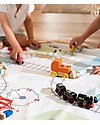 Play&Go Sacco Portagiochi e Tappeto 2 in 1 Double cotone - Treno e Orsetti Contenitori Porta Giochi