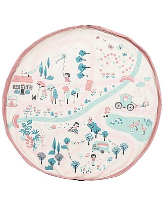 Play&Go Sacco Portagiochi e Tappeto 2 in 1 Double cotone - Una Passeggiata al Parco Tappeti Porta Gioco