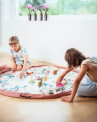 Play&Go Sacco Portagiochi e Tappeto 2 in 1 Double cotone - Una Passeggiata al Parco Tappeti Porta Gioco