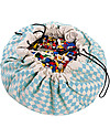 Play&Go Sacco Portagiochi e Tappeto 2 in 1 in cotone - Diamanti Azzurri Tappeti Porta Gioco