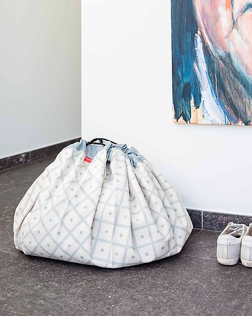 Play&Go Sacco Portagiochi e Tappeto 2 in 1 in cotone - Geometriche verdi Contenitori Porta Giochi