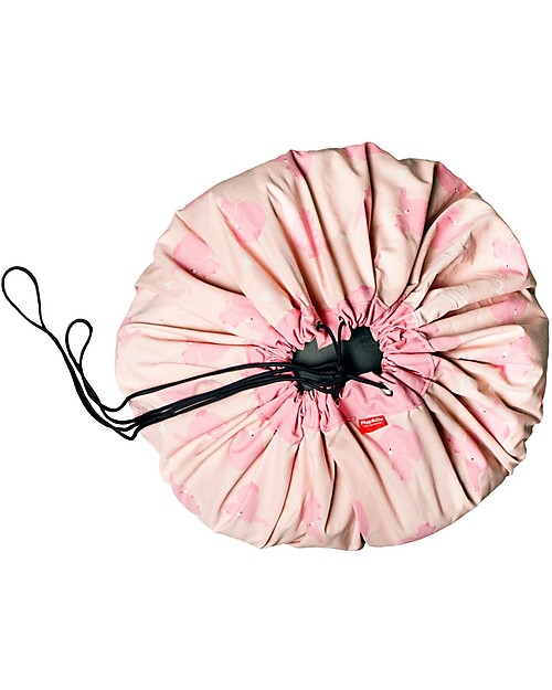 Play&Go Sacco Portagiochi e Tappeto 2 in 1 in cotone - Pink Elephant by A Little Lovely Company Tappeti Porta Gioco