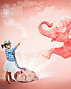 Play&Go Sacco Portagiochi e Tappeto 2 in 1 in cotone - Pink Elephant by A Little Lovely Company Tappeti Porta Gioco