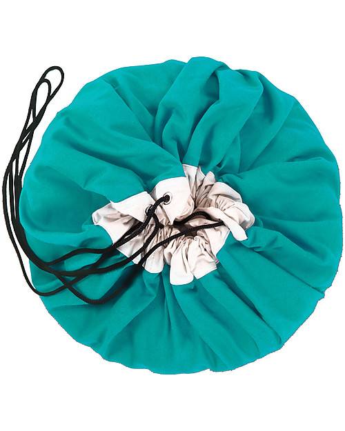 Play&Go Sacco Portagiochi e Tappeto 2 in 1 in cotone - Turchese Contenitori Porta Giochi