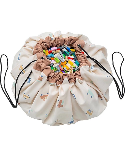 Play&Go Sacco Portagiochi e Tappeto 2 in 1 Original cotone - Macchine Tappeti Porta Gioco