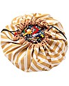 Play&Go Sacco Portagiochi e Tappeto 2 in 1 Original cotone - Strisce senape Tappeti Porta Gioco