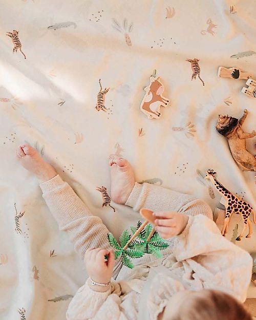 Play&Go Sacco Portagiochi e Tappeto Gioco 2 in 1 Duble Cotone - Giungla Tappeti Porta Gioco