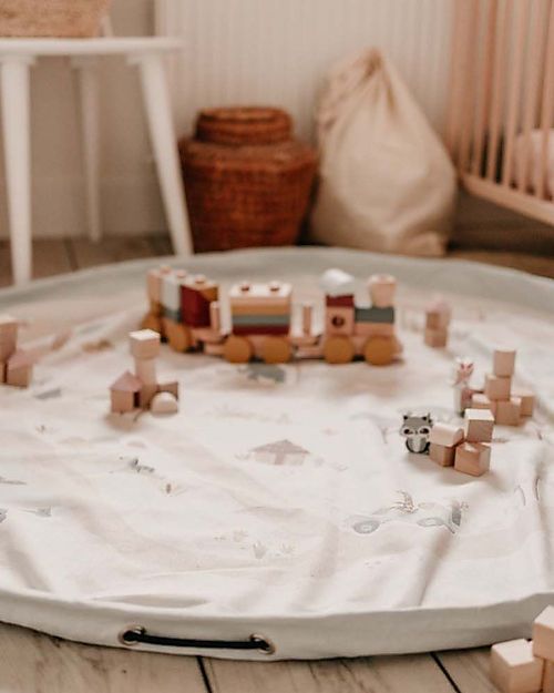 Play&Go Sacco Portagiochi e Tappeto Gioco 2 in 1 Duble Cotone - Giungla Tappeti Porta Gioco