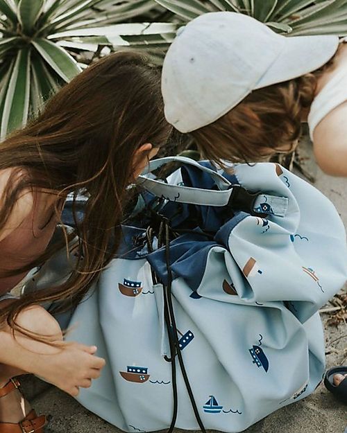 Play&Go Sacco Portagiochi e Tappeto Gioco 2 in 1  - in Cotone - Barca Tappeti Porta Gioco