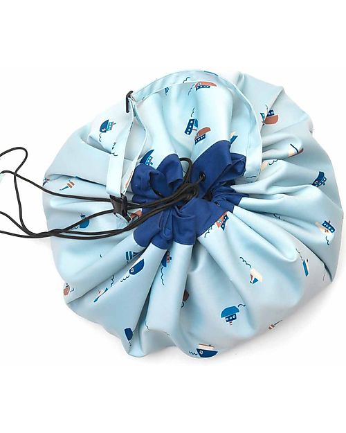 Play&Go Sacco Portagiochi e Tappeto Gioco 2 in 1  - in Cotone - Barca Tappeti Porta Gioco