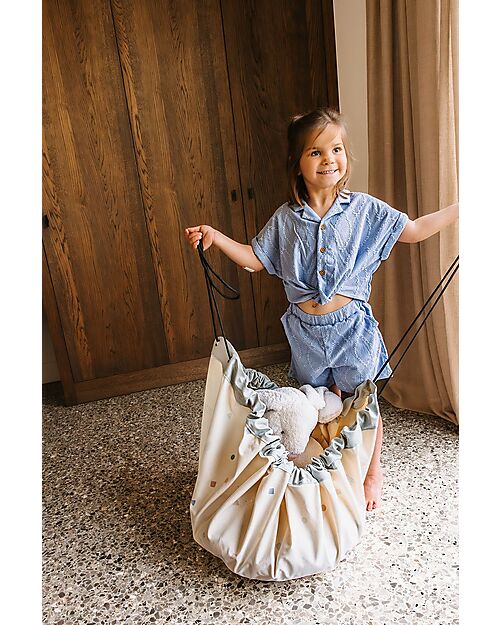 Play&Go Sacco Portagiochi e Tappeto Gioco 2 in 1 - Mappamondo Tappeti Porta Gioco