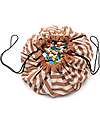 Play&Go Sacco Portagiochi e Tappeto Gioco 2 in 1 Original Cotone - Strisce Marroni Tappeti Porta Gioco