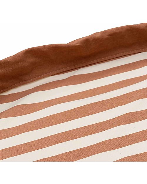 Play&Go Sacco Portagiochi e Tappeto Gioco 2 in 1 Original Cotone - Strisce Marroni Tappeti Porta Gioco