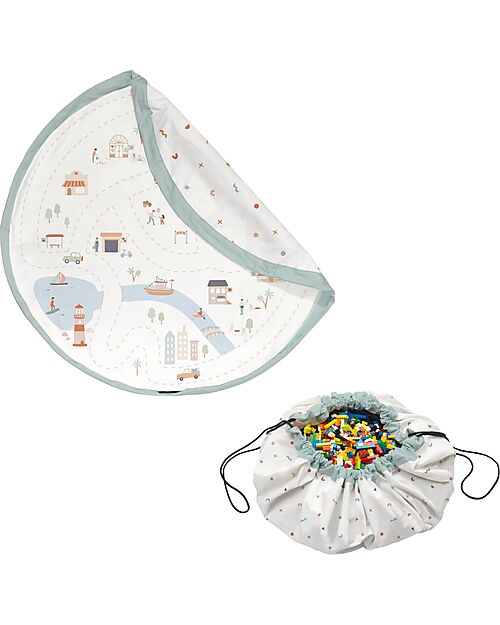 Play&Go Sacco Portagiochi e Tappeto Gioco da Esterno 2 in 1 - Città Tappeti Porta Gioco