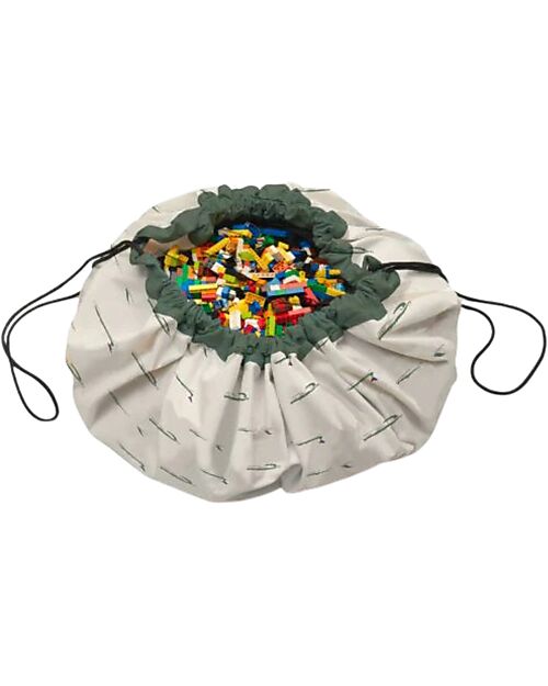 Play&Go Sacco Portagiochi e Tappeto Gioco da Esterno 2 in 1 - Coccodrillo Tappeti Porta Gioco