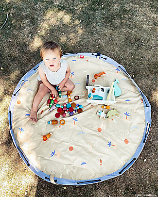 Play&Go Sacco Portagiochi e Tappeto Gioco da Esterno 2 in 1 - Mare Tappeti Gioco