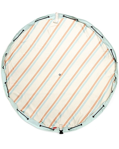 Play&Go Sacco Portagiochi e Tappeto Gioco da Esterno 2 in 1 - Righe Tappeti Porta Gioco