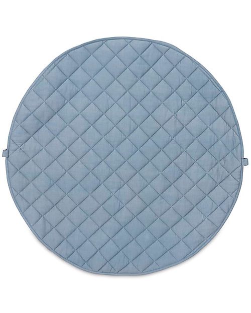 Play&Go Sacco Portagiochi e Tappeto Gioco Imbottito 2 in 1 Original Cotone Biologico - Blu Papavero Tappeti Porta Gioco