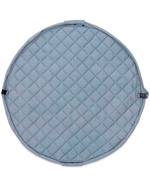Play&Go Sacco Portagiochi e Tappeto Gioco Imbottito 2 in 1 Original Cotone Biologico - Blu Papavero Tappeti Porta Gioco