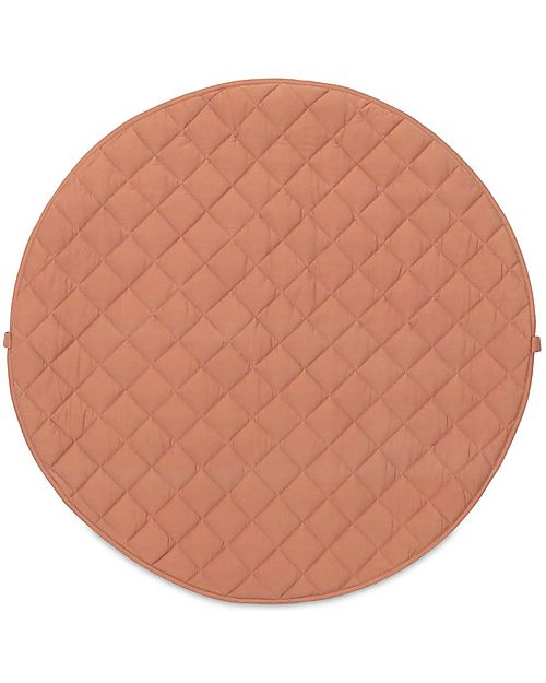 Play&Go Sacco Portagiochi e Tappeto Gioco Imbottito 2 in 1 Soft Cotone Biologico - Marrone Aranciato Tappeti Porta Gioco