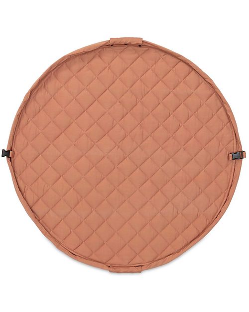 Play&Go Sacco Portagiochi e Tappeto Gioco Imbottito 2 in 1 Soft Cotone Biologico - Marrone Aranciato Tappeti Porta Gioco
