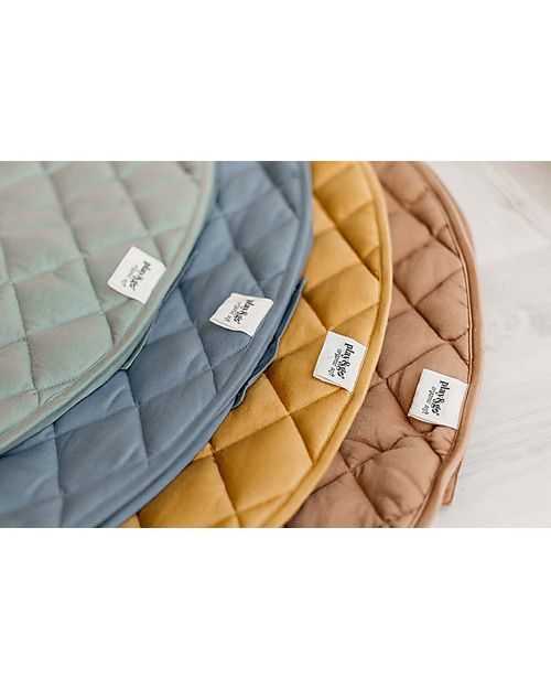 Play&Go Sacco Portagiochi e Tappeto Gioco Imbottito 2 in 1 Soft Cotone Biologico - Marrone Aranciato Tappeti Porta Gioco