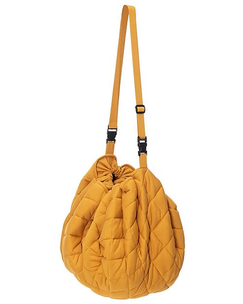 Play&Go Sacco Portagiochi e Tappeto Gioco Imbottito 2 in 1 Soft Cotone Biologico - Mostarda Tappeti Gioco Imbottiti