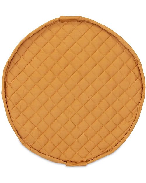 Play&Go Sacco Portagiochi e Tappeto Gioco Imbottito 2 in 1 Soft Cotone Biologico - Mostarda Tappeti Gioco Imbottiti