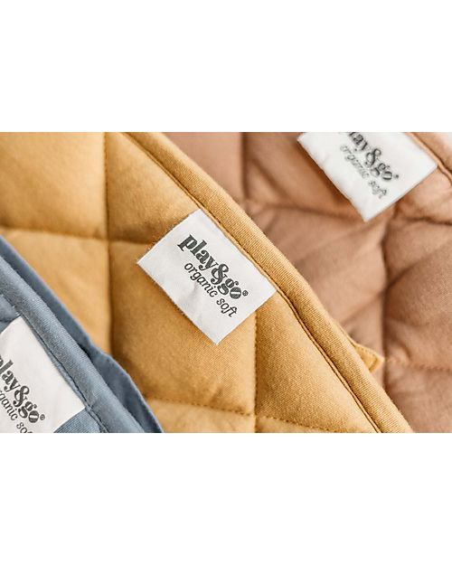 Play&Go Sacco Portagiochi e Tappeto Gioco Imbottito 2 in 1 Soft Cotone Biologico - Mostarda Tappeti Porta Gioco