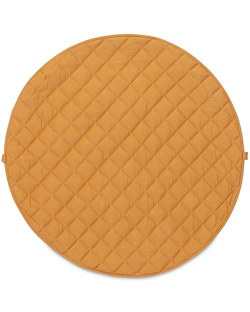 Play&Go Sacco Portagiochi e Tappeto Gioco Imbottito 2 in 1 Soft Cotone Biologico - Mostarda Tappeti Porta Gioco