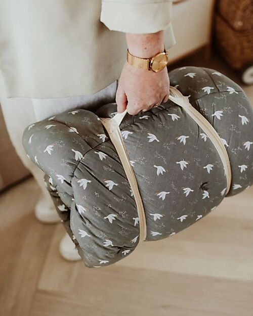 Play&Go Tappetino da Gioco 3 in 1 - Bloom Bird - 100% Cotone Biologico Tappeti Gioco Imbottiti