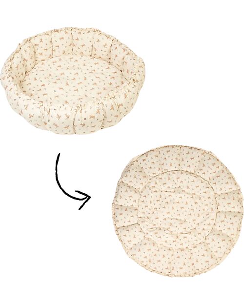 Play&Go Tappetino da Gioco 3 in 1 - Bloom Rabbit - 100% Cotone Biologico Tappeti Gioco Imbottiti