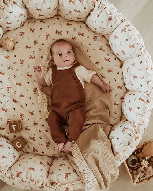 Play&Go Tappetino da Gioco 3 in 1 - Bloom Rabbit - 100% Cotone Biologico Tappeti Gioco Imbottiti