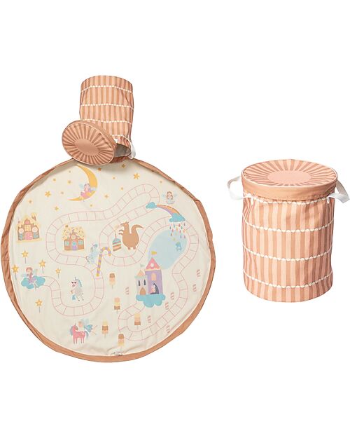 Play&Go Tappeto Gioco + Cesta Porta Giochi 2-in-1 - Mondo Fatato - 3+ anni Tappeti Porta Gioco