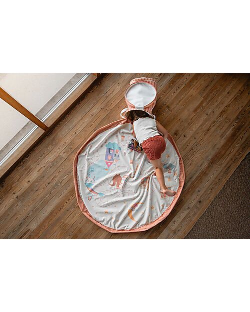 Play&Go Tappeto Gioco + Cesta Porta Giochi 2-in-1 - Mondo Fatato - 3+ anni Tappeti Porta Gioco