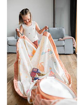 Play&Go Tappeto Gioco + Cesta Porta Giochi 2-in-1 - Mondo Fatato - 3+ anni Tappeti Porta Gioco