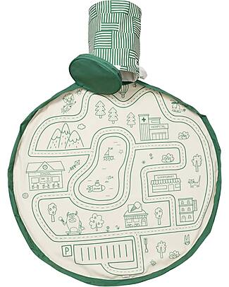 Play&Go Tappeto Gioco + Cesta Porta Giochi 2-in-1 - Strada - 3+ anni Tappeti Porta Gioco