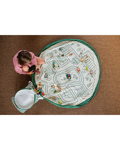Play&Go Tappeto Gioco + Cesta Porta Giochi 2-in-1 - Strada - 3+ anni Tappeti Porta Gioco