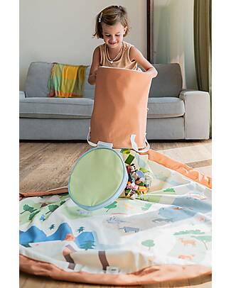 Play&Go Tappeto Gioco + Cesta Porta Giochi 2-in-1 - Zoo - 3+ anni Tappeti Porta Gioco