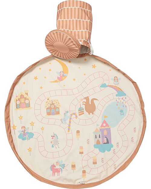 Play&Go Tappeto Gioco da Esterno e Cestino Portagiochi 2 in 1 - Mondo Fatato Tappeti Porta Gioco