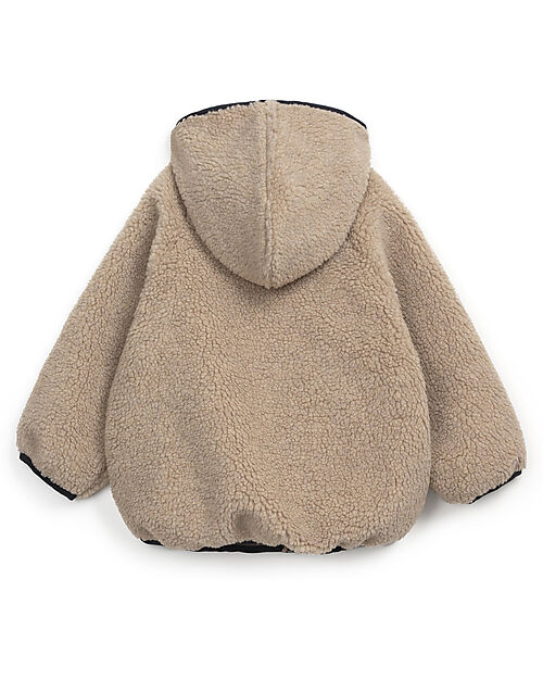 Play Up Giacca in Pile Teddy con Cappuccio e Zip - Beige - Materiale Riciclato Giacche