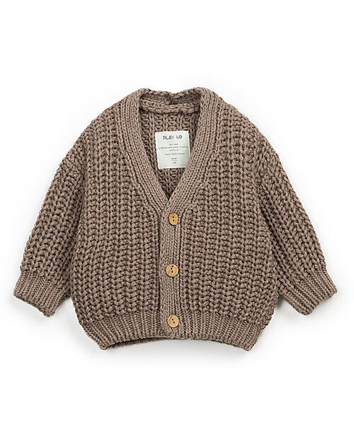 Play Up Golf Lavorato a Maglia con Bottoni in Cocco - Pine - Lana e Cotone Cardigan