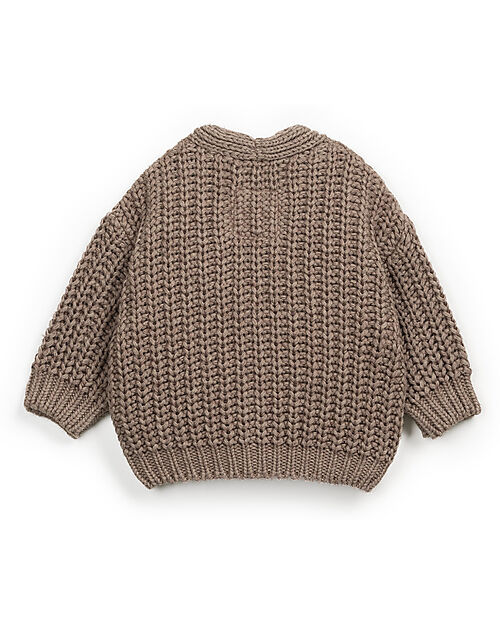 Play Up Golf Lavorato a Maglia con Bottoni in Cocco - Pine - Lana e Cotone Cardigan