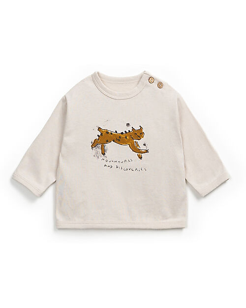 Play Up Maglia Manche Lunghe - Bianco - Lince - Misto fibre naturali e fibre riciclate Maglie Manica Lunga