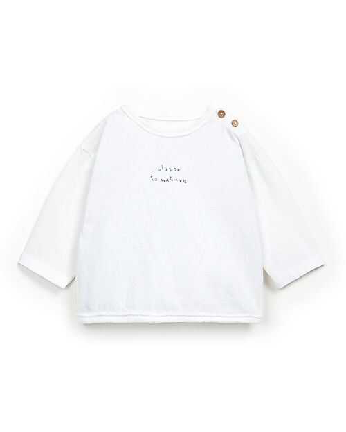 Play Up Maglia Maniche Lunghe - Bianco - Cotone Bio e Cotone Riciclato Maglie Manica Lunga