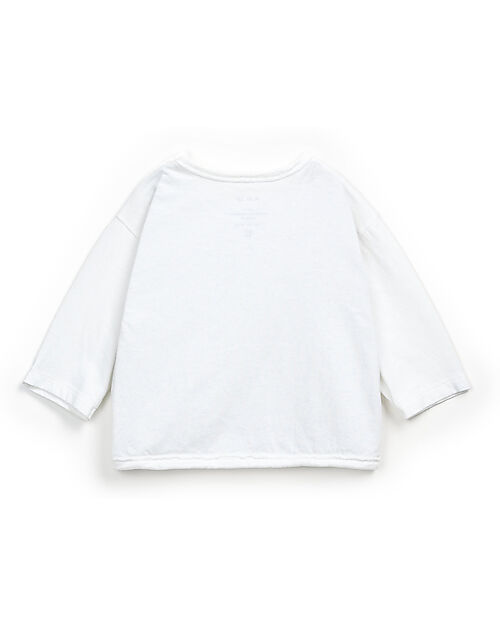 Play Up Maglia Maniche Lunghe - Bianco - Cotone Bio e Cotone Riciclato Maglie Manica Lunga