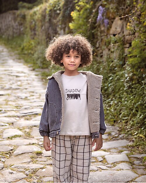 Play Up Maglia Maniche Lunghe - Shadow - Crema - Cotone Bio Maglie Manica Lunga