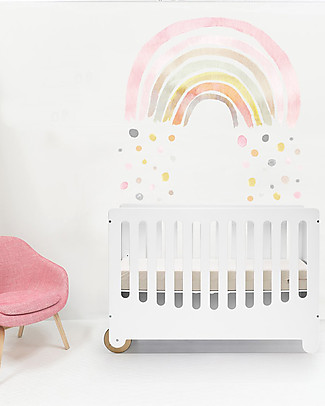 Pop By Gaea Adesivi da Parete in Vinile XL - Arcobaleno e Pois Rosa Adesivi Da Parete